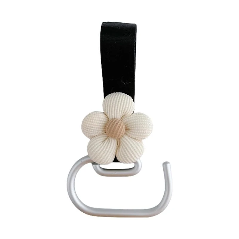 

652F Baby Pram Hook Hanging for Hanging Diaper Bag Purse 360 Degree Rotating Multifunction Flower Pushchair Holder
