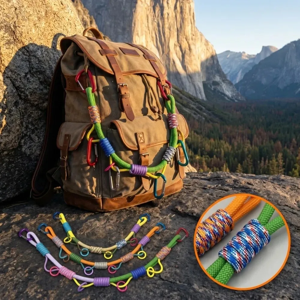 Outdoor Multi-point Backpack Extension Rope Backpack Hanging Strap Camping Hiking Accessories Decorative Equipment Storage Rope