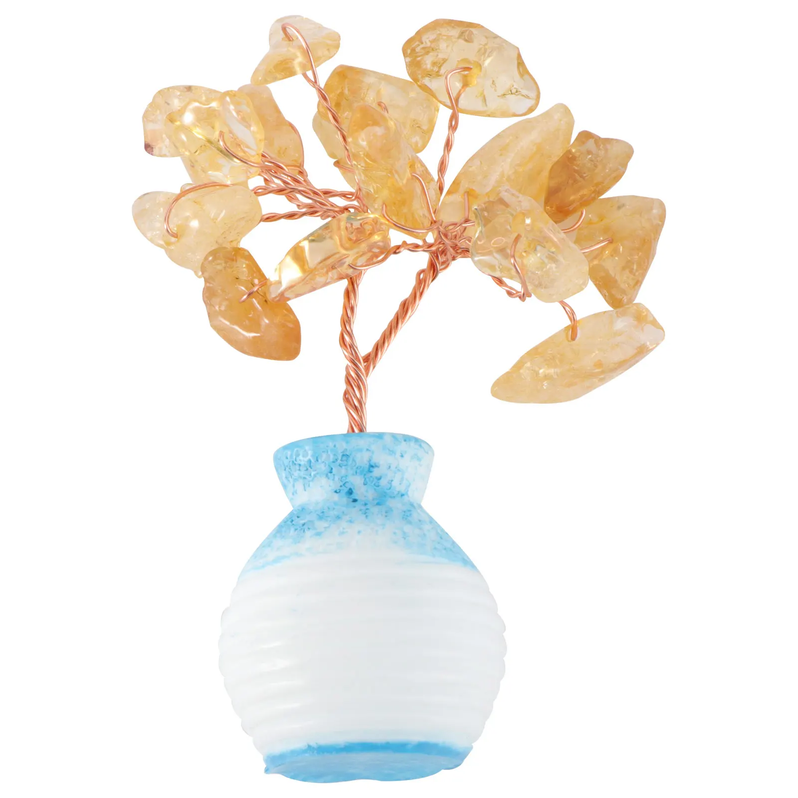 

1pc Lucky Tree Ornaments Premium Plastic Stone Iron Wire Detachable Office Desk Decor Mini Crystal Art Fortune Home Travel