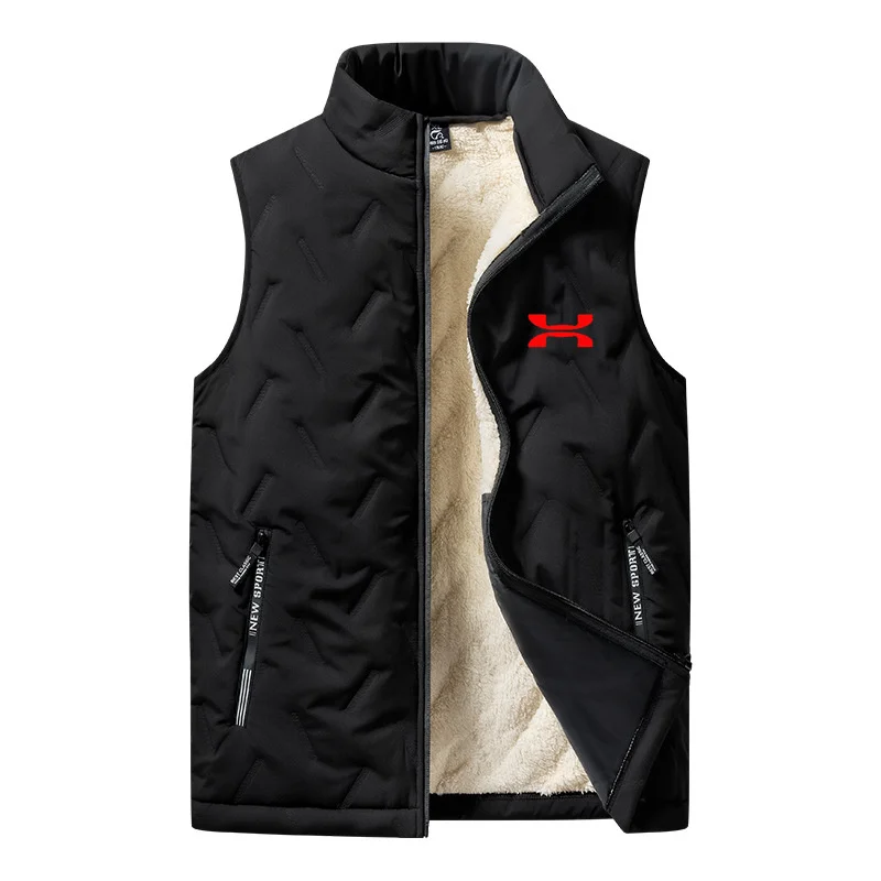 2024 new fluffy sleeveless men's and women's down autumn and winter vest versatile stand up collar warm sleeveless jacket