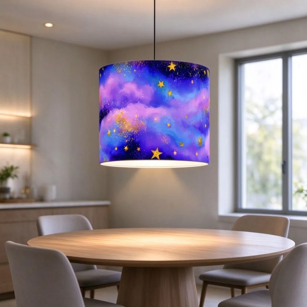 Fabric Printed Lamp Shade Lamp Shade Exquisite Warm Pendant Light Cover Printed Soft Replacement Lampshade Dining Room