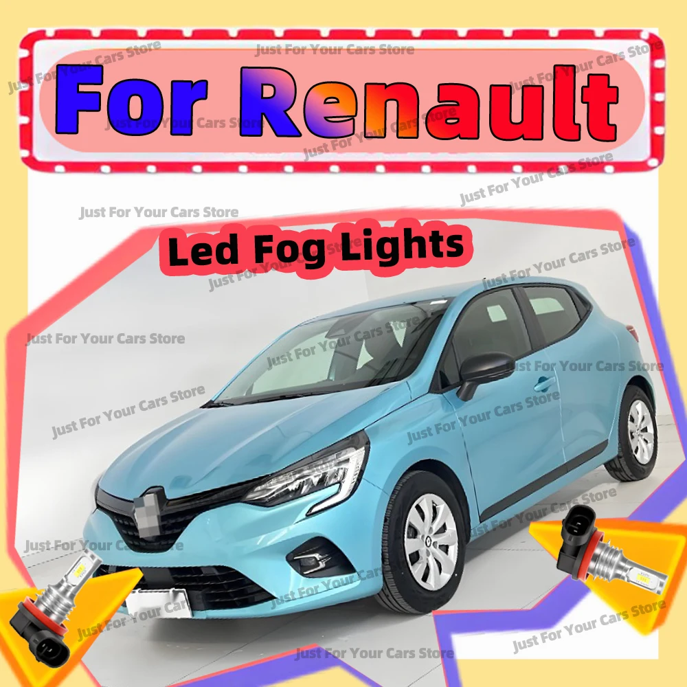 2xLED Fog Lights 6000K H8 H11 For Renault Master Sandero Alaskan Arkana Captur 1 Dokker Grand Scenic 2 3 4 Kadjar Modus Talisman