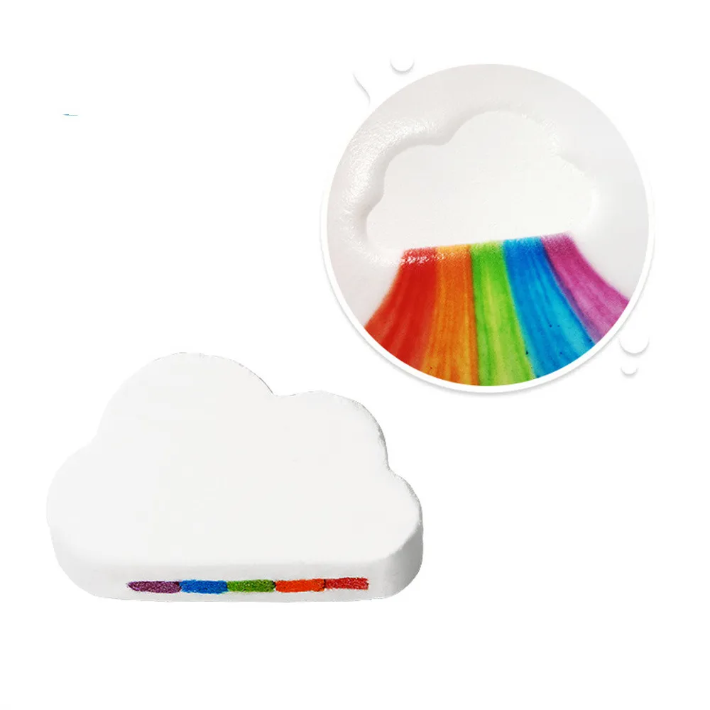 Rainbow Cloud Salt Essential Oil Bathing Ball Bubble Exfoliating Moisturizing Skin Care Props Natural Bubble Bath Bombs Ball