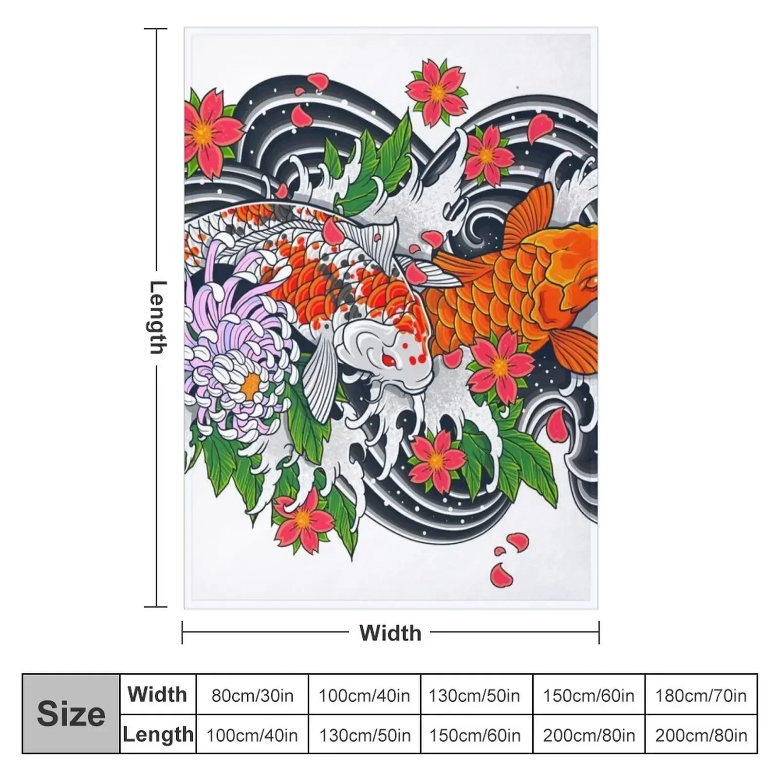 Koi Fish Pond Throw Blanket Decorative Beds Large Cute Blankets