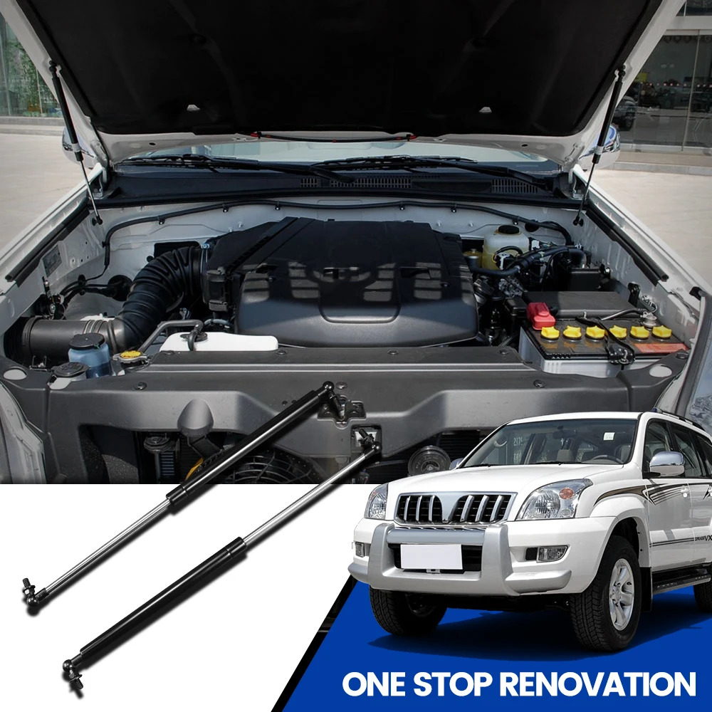 For Toyota Land Cruiser Prado 120 J120 02-09 5345069055 Bonnet Hood Gas Front Shock Lift Strut Bars Support Rod Accessories 2PCS