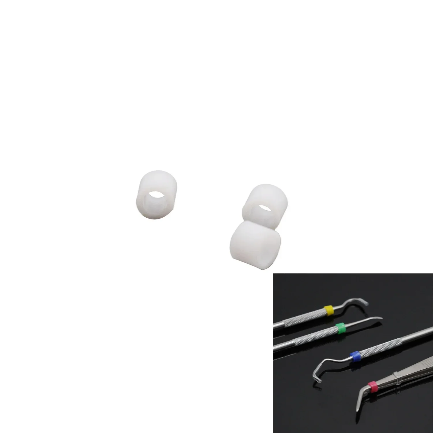 100 قطعة الأسنان الأبيض اللون رمز حلقة سيليكون تحديد دائرة تقويم الأسنان أداة طب الأسنان المواد الأوتوكلاف #3