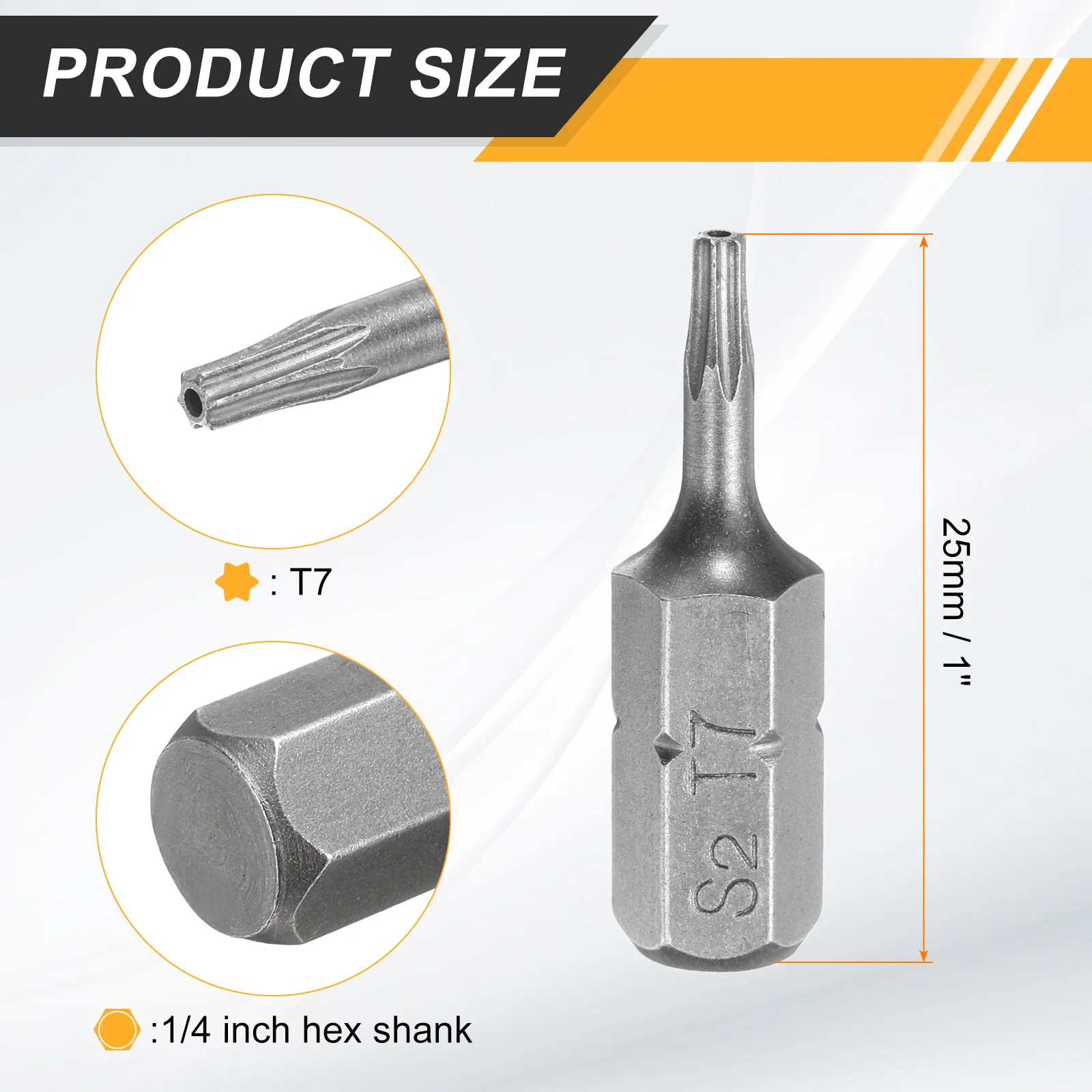 2/5/10 stuks T6 T8 T10 T15 T20 T25 T27 T30 T40 Torx schroevendraaierbits 1/4" zeskant schacht 25mm S2 sterkop zeskant beveiligde schroevendraaierbits