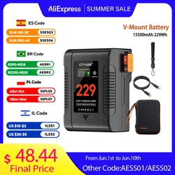 V Mount Battery V Lock BP-229 BP Portable Bateria with PD 65W Fast Charge Port for Sony Camcorder Camera Video Light Blackmagic