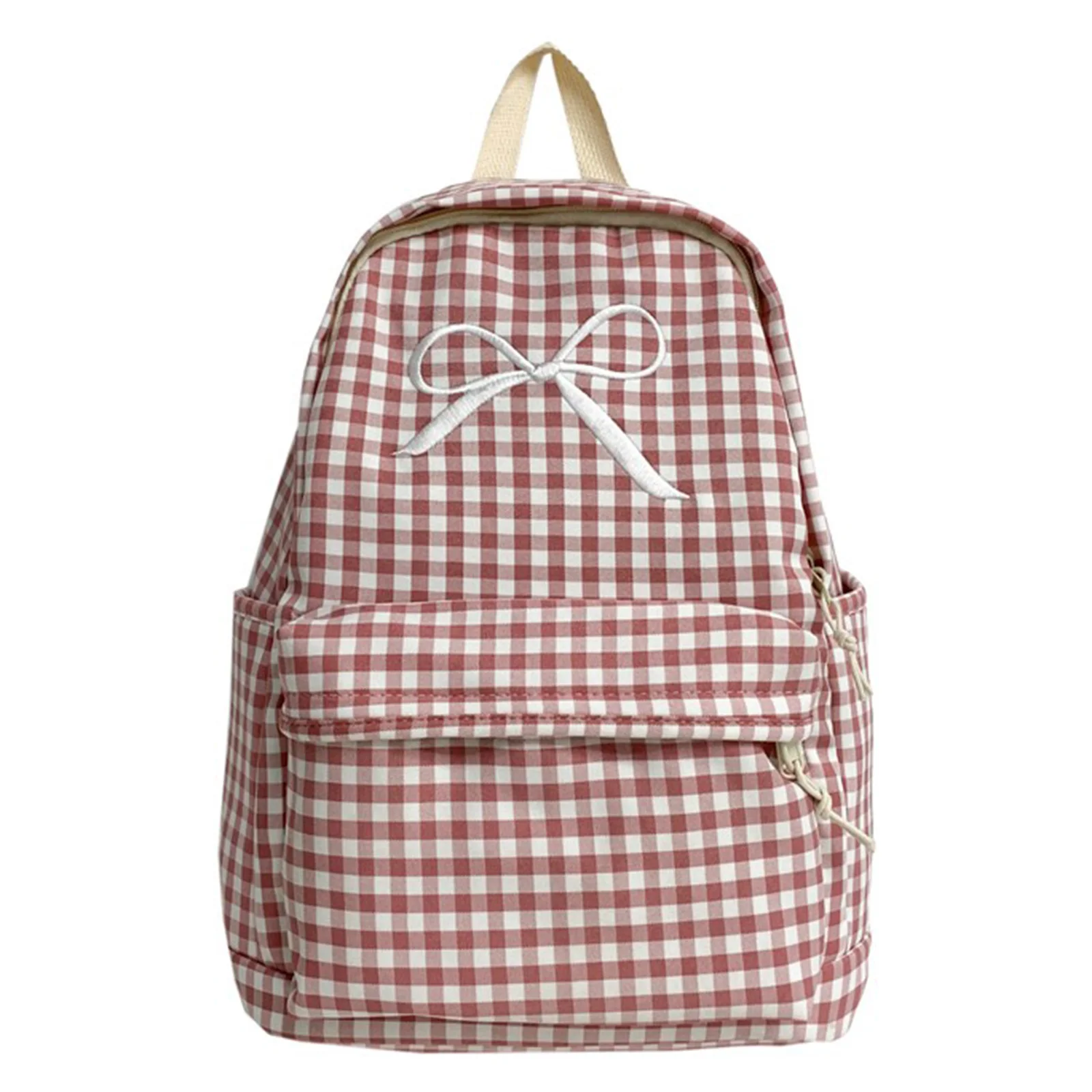 Stylish Campus Backpacks Large Capacity Soft Nylon Preppy Knapsack Multi-Pockets Casual Book Bags Commute Work Backpacks