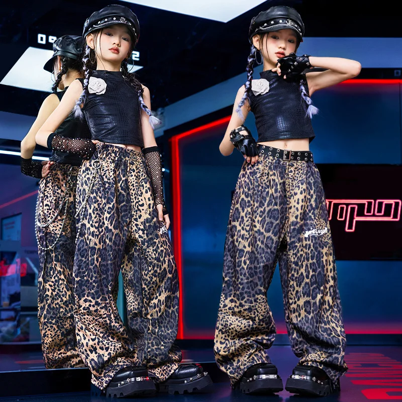 

Girls Jazz Dance Outfit Crop Top Stage Show Costume Kids Performance Clothes Trendy Model Wear Childrens Hip Hop Cool