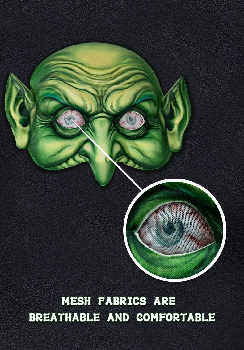 Halloween Hexen masken Cosplay böse alte Dame Party Kostüm Zubehör Eva Masken gegen Perücke großen spitzen Hut Karneval Maskerade Requisiten – Detail 7