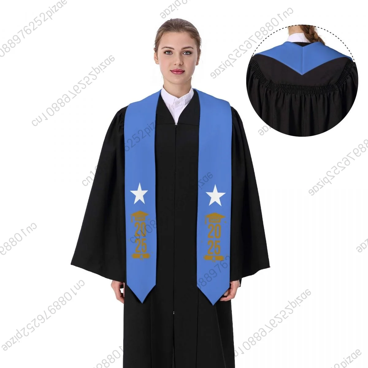 

New Somalia Flag Class Of 2025 183*13CM Graduation Stole Sash Scarf For International Students Proud