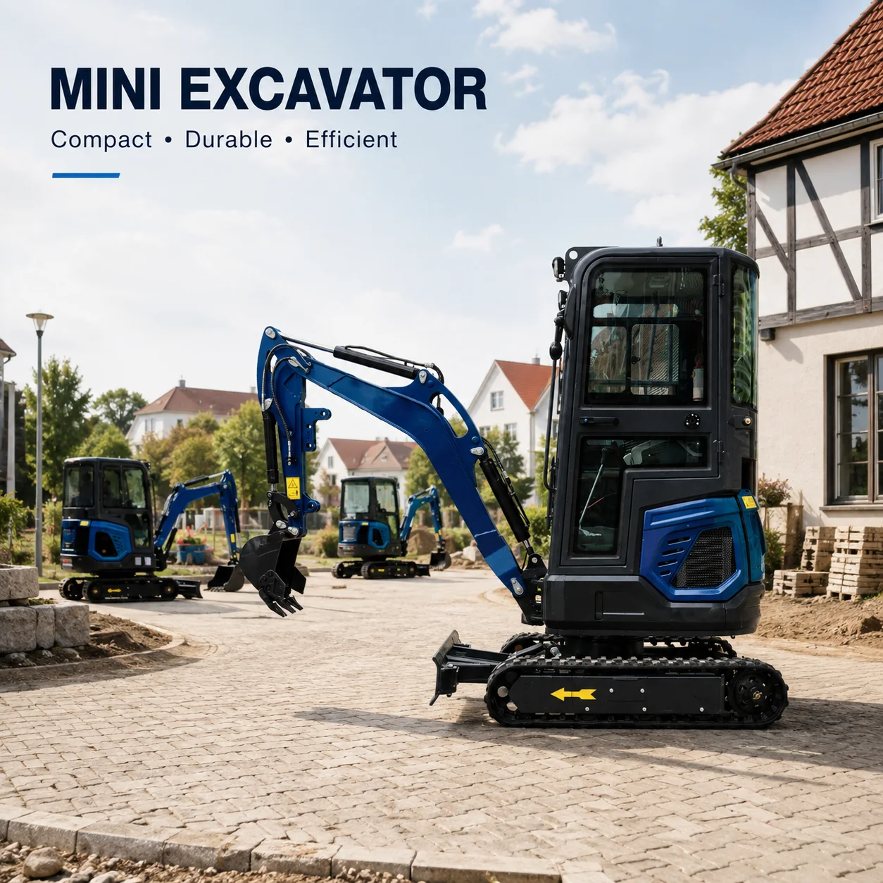 Mini Hydraulic Crawler Excavator 1.5 Ton Compact Digger Machine for Farm Orchard Landscaping Work
