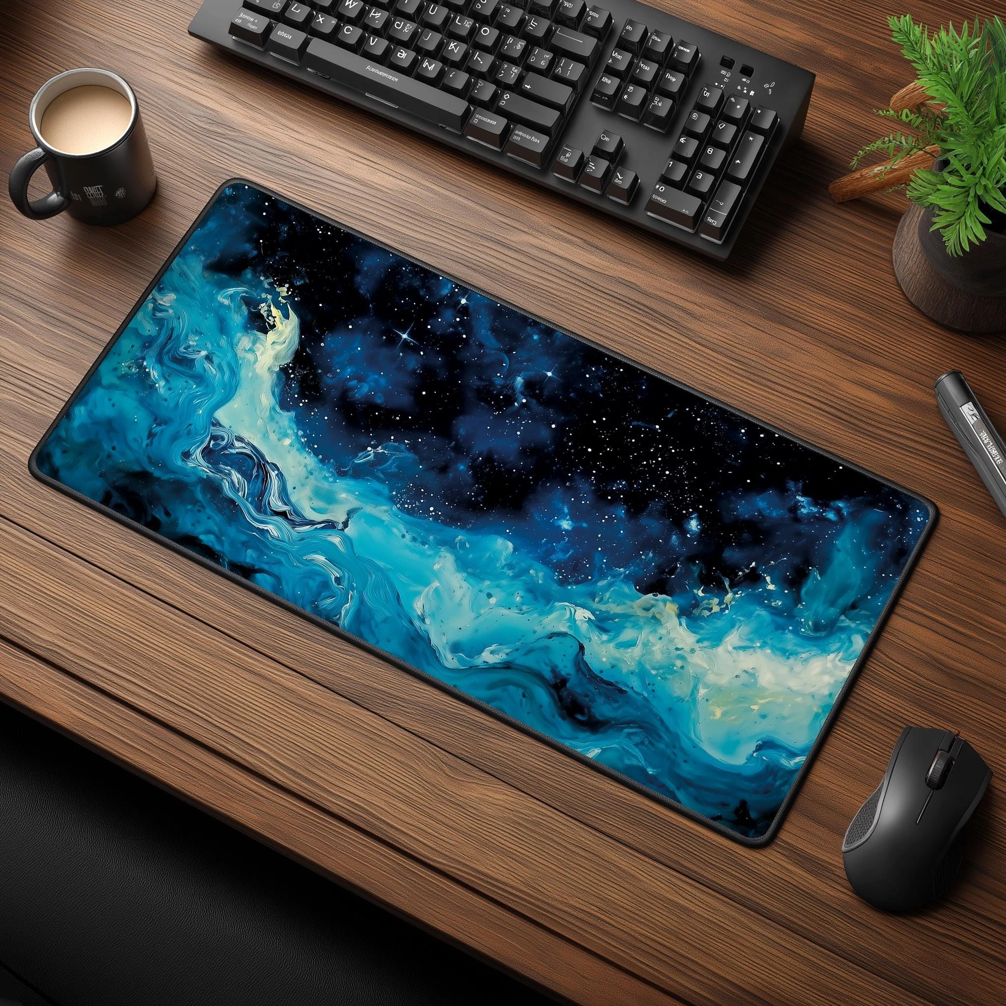 Ocean Nebula Mousepad Pc Accessories Gamer Desk Mats Mouse Pad Office Decor Gaming Stuff Carpet Aesthetic Extended Mouse Mat