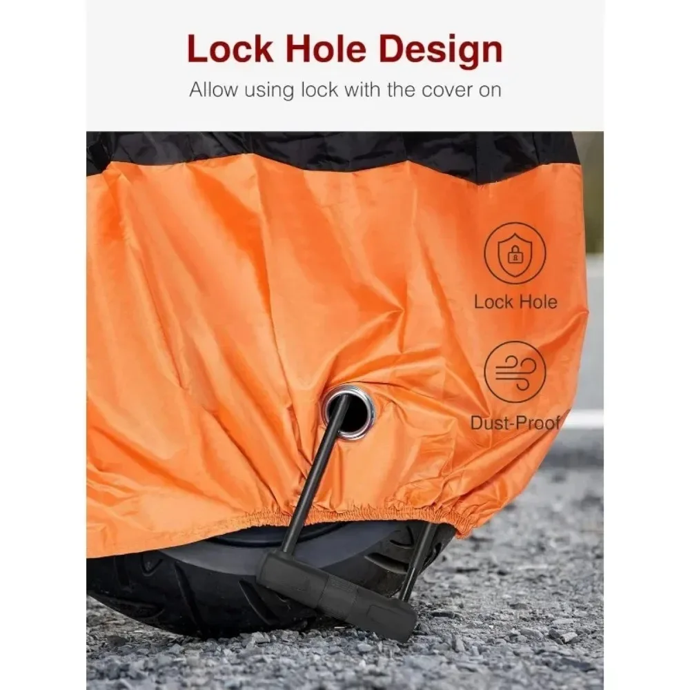 

For Motorcycle Cover 105'' Large Heavy Duty Waterproof Outdoor Scooter Shelter Protection with 4 Reflective Strips