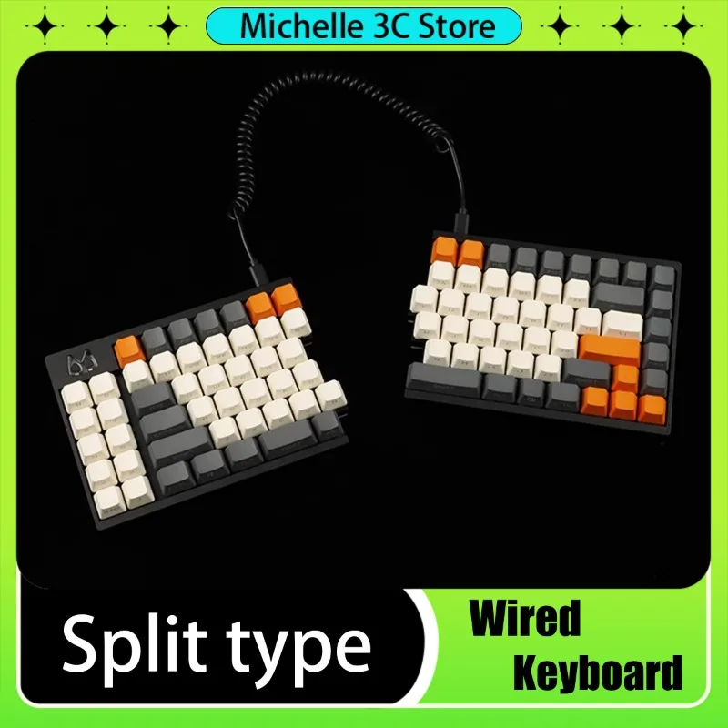 

96 Keys Metal Hot-swappable RGB Backlight Split Keyboard Wired Full Bond No Punch Mechanical Keyboard Multiple Axis Selection