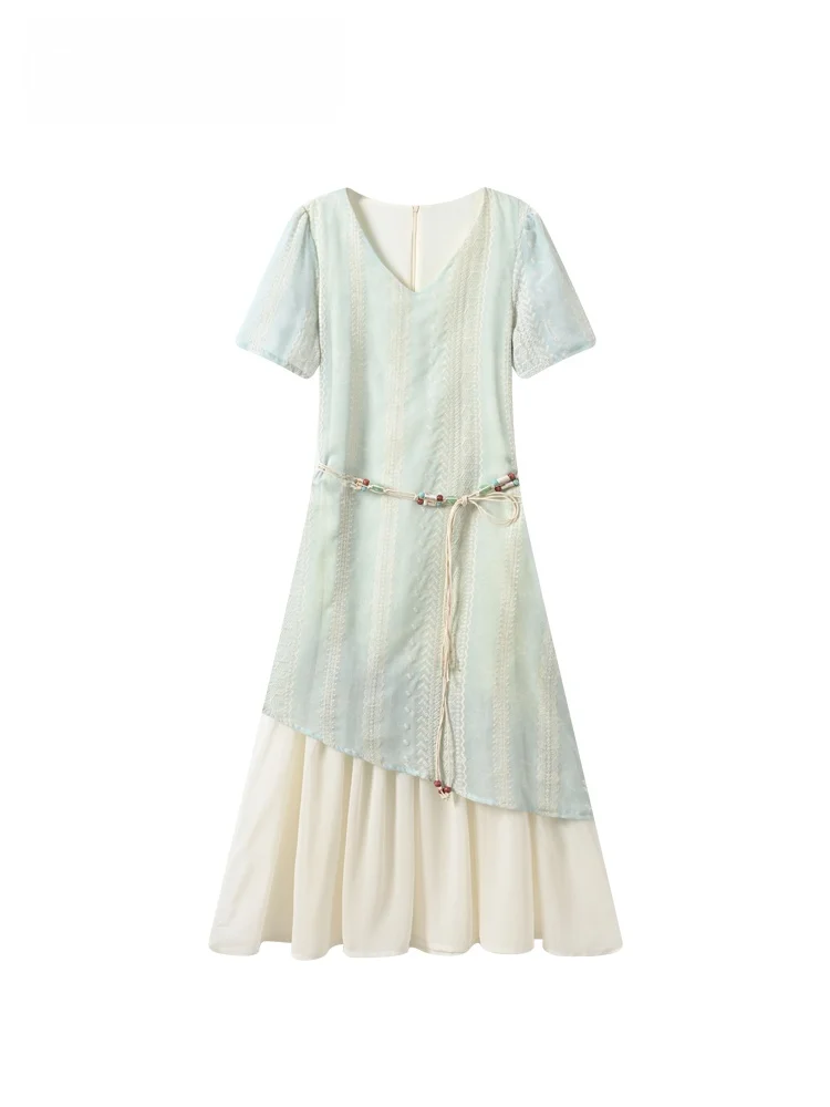 

CaraCLUB Summer Beautiful Small Dress Women's New Fashionable plus Size Sister Elegant Skirt Bohemian Style A-Line Long Dress