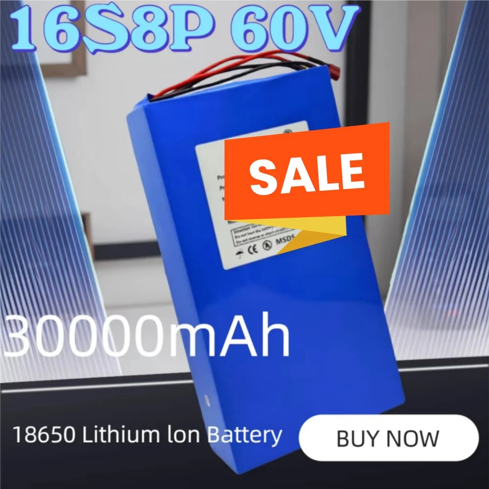

Литиевая аккумуляторная батарея 60В 30Ач 18650, 16S8P, высокомощная, новая, для различных транспортных средств, 1000-3000Вт