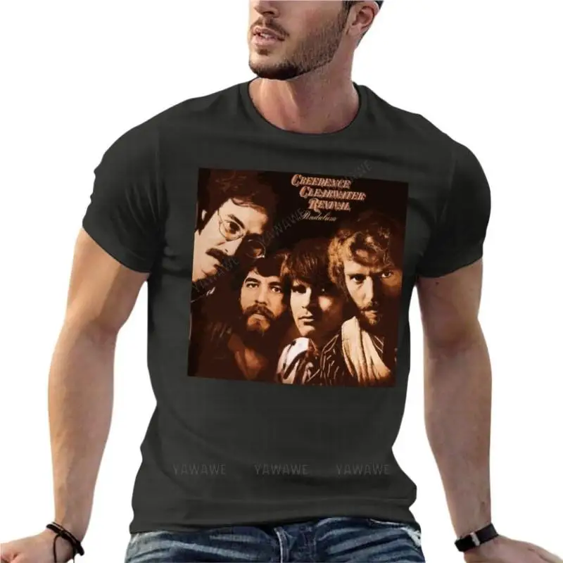 Creedence Clearwater Revival Pendulum Album Oversized T-Shirt Printed Mens Clothes Short Sleeve Streetwear Big Size Top Tee