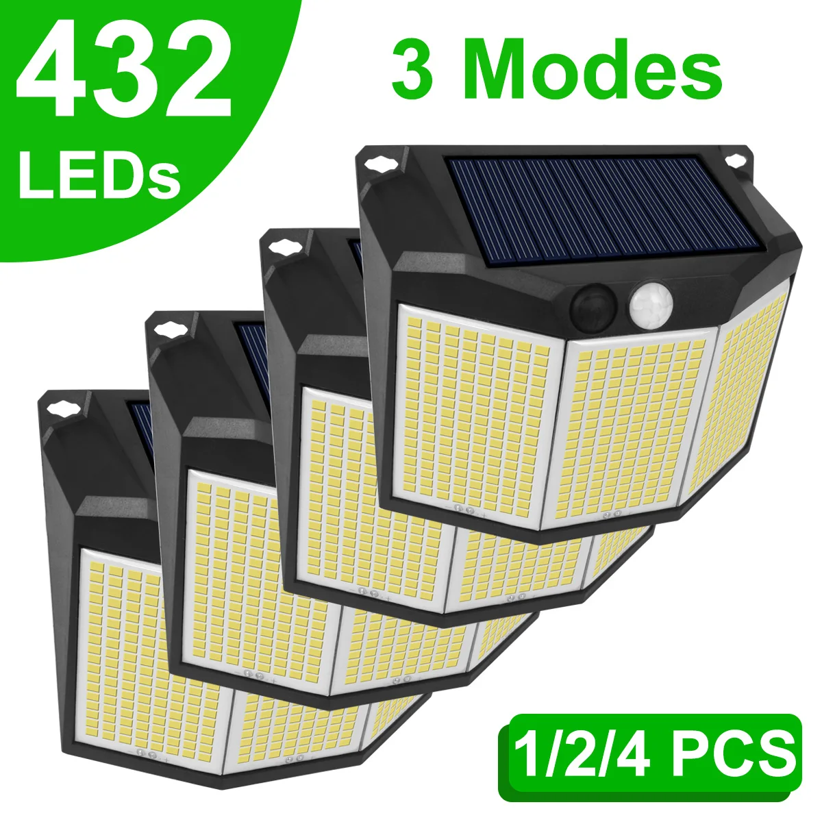 Leclstar Solar LED Light Outdoor Wall Lamps With Sensor Waterproof Sunlight Powered 3 Modes Spotlight Terrace Patio Garden Decor