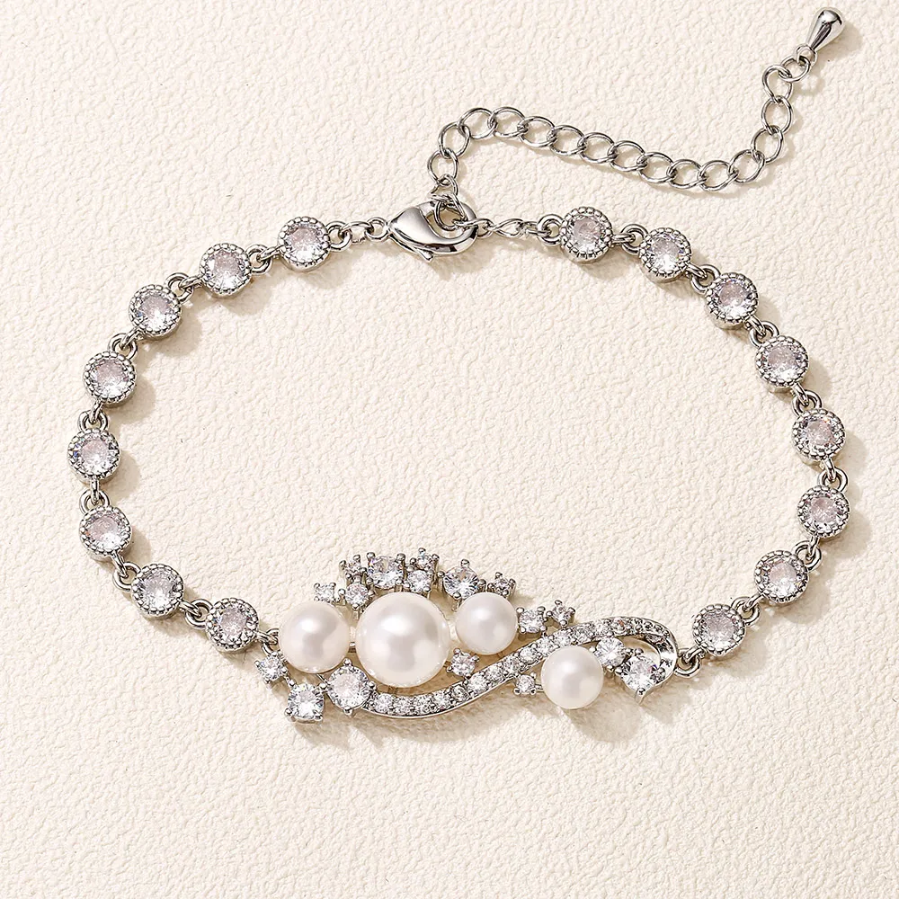 ZAKOL Klassisches Buling AAA-Zirkonia-Armband, elegante silberfarbene Kettenarmbänder, Hochzeitsschmuck für Frauen