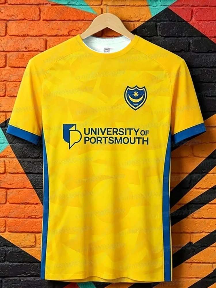 Fußballtrikot Portsmouth Saison 26-27 Herren Sommer 3D Sport T-Shirt Training Schnelltrocknendes Sweatshirt Top Familien-Set – Detail 5