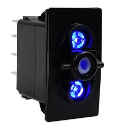 3-10 Pin Blue LED Rocker Switch Body ( ON-OFF, ON-OFF-ON, OFF-ON-ON, ON-ON-ON ), Automotive & Marine Rocker Switch Panel Custom