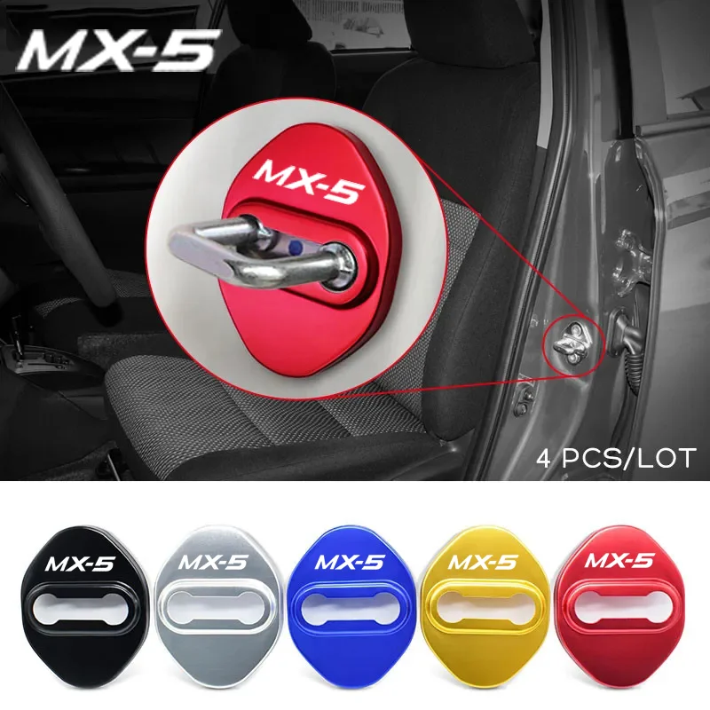 Car Styling Door Lock Protect Cover For Mazda MX-5 Buckle Anti-Collision Protective Covers Shock Absorbing Case Accessories