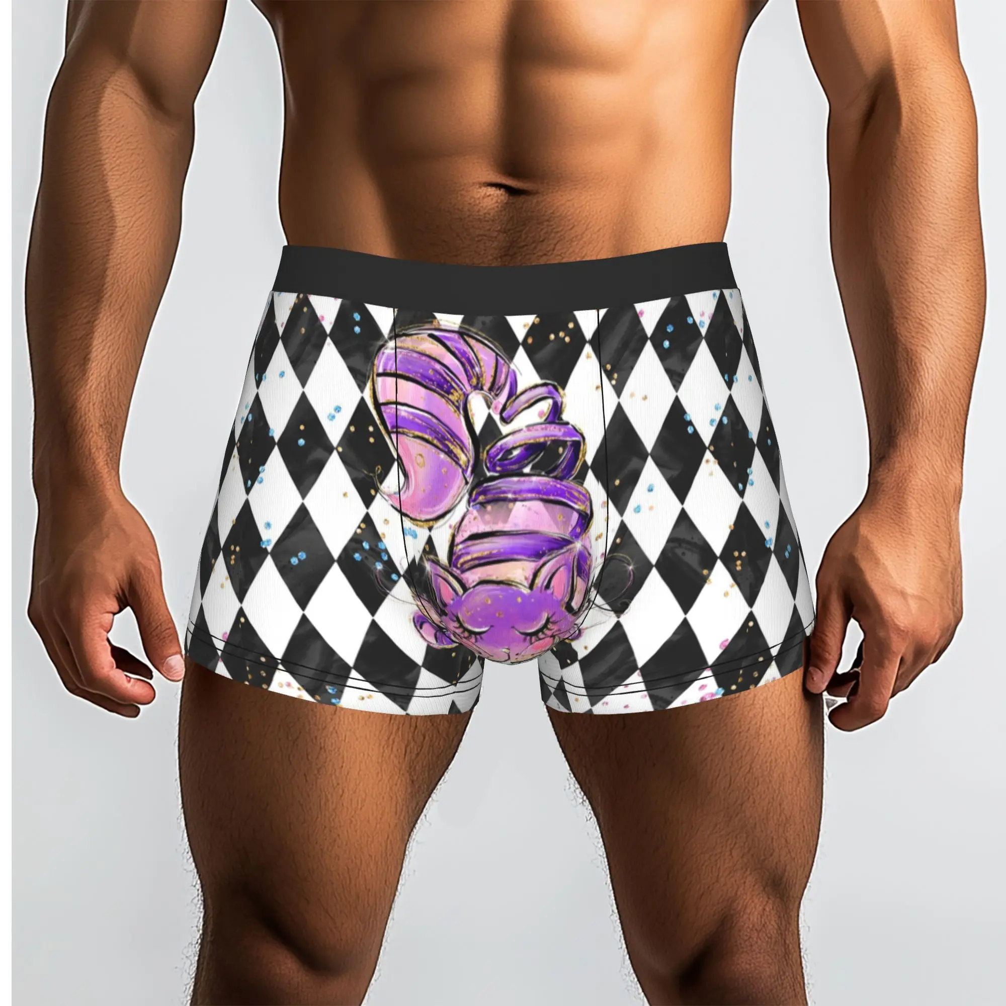 Custom Male Cool C-Cheshire Anime Cat Underwear  Boxer Briefs Breathable Shorts Panties Underpants
