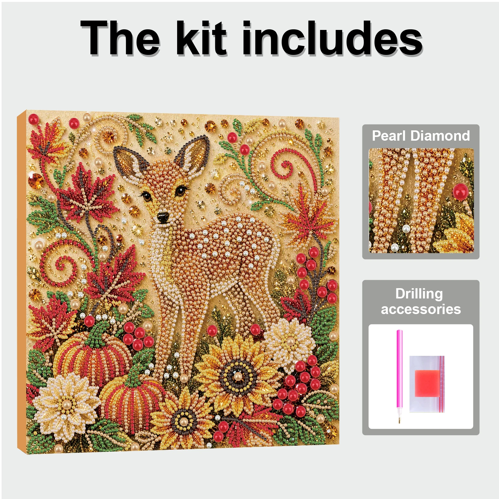 Art And Craft Autumn - طقم رسم باللؤلؤ على قماش مؤطر