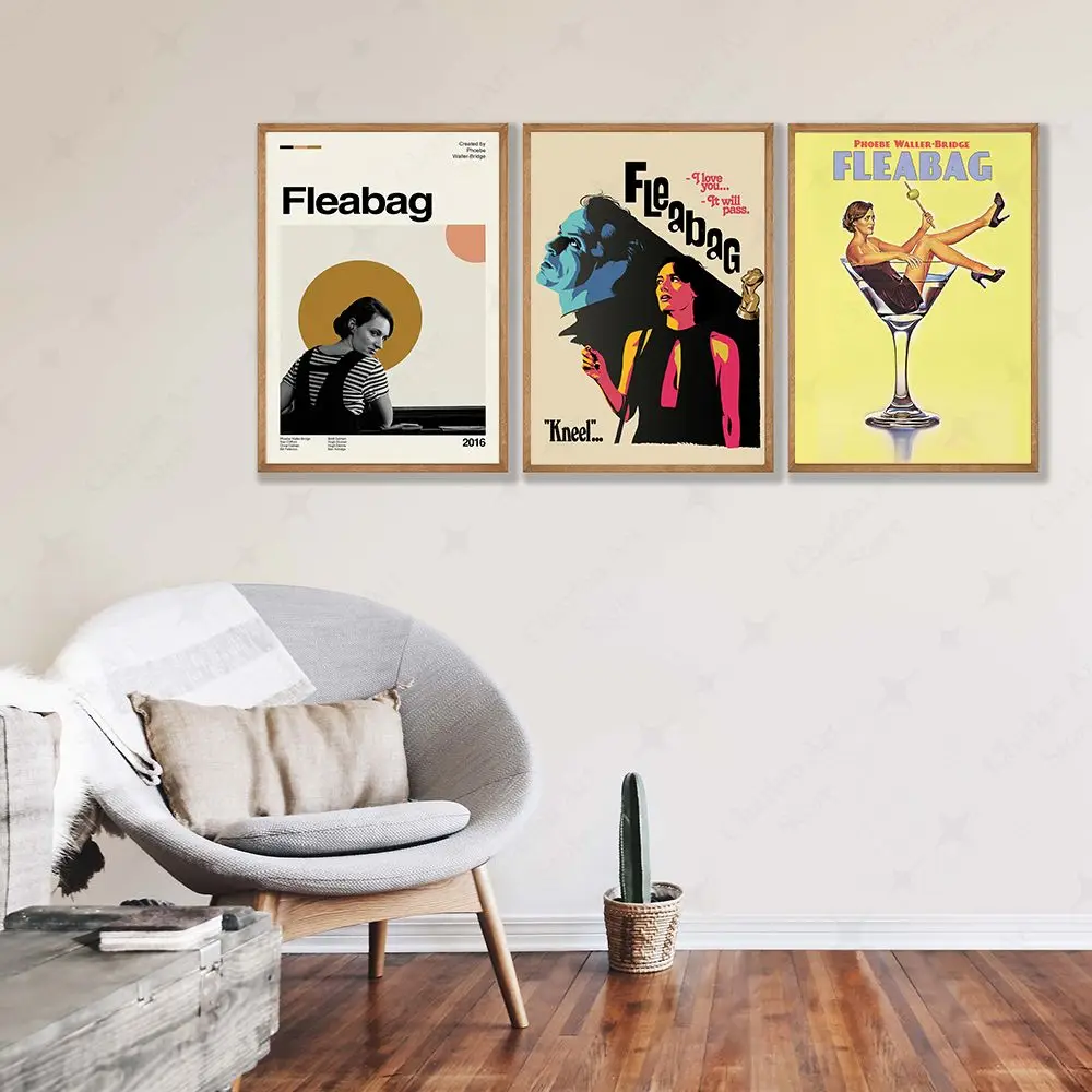 Classic Fleabag TV Show Poster and Print Sexy Girl Red Wine Glass Canvas Painting Funny Wall Art Nordic Living Room Home Decor