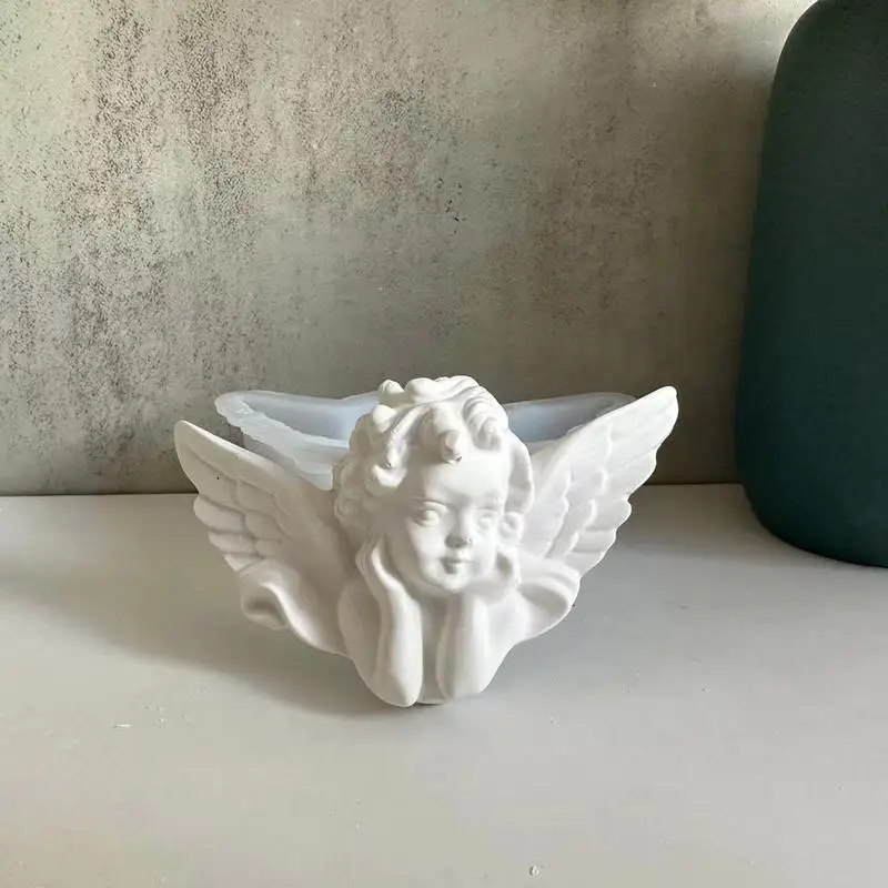 Candle Making Molds 3D Angel Silicone Fondant Molds Non-Stick Silicone Angel Mold For Scented Candles Angel gypsum mold