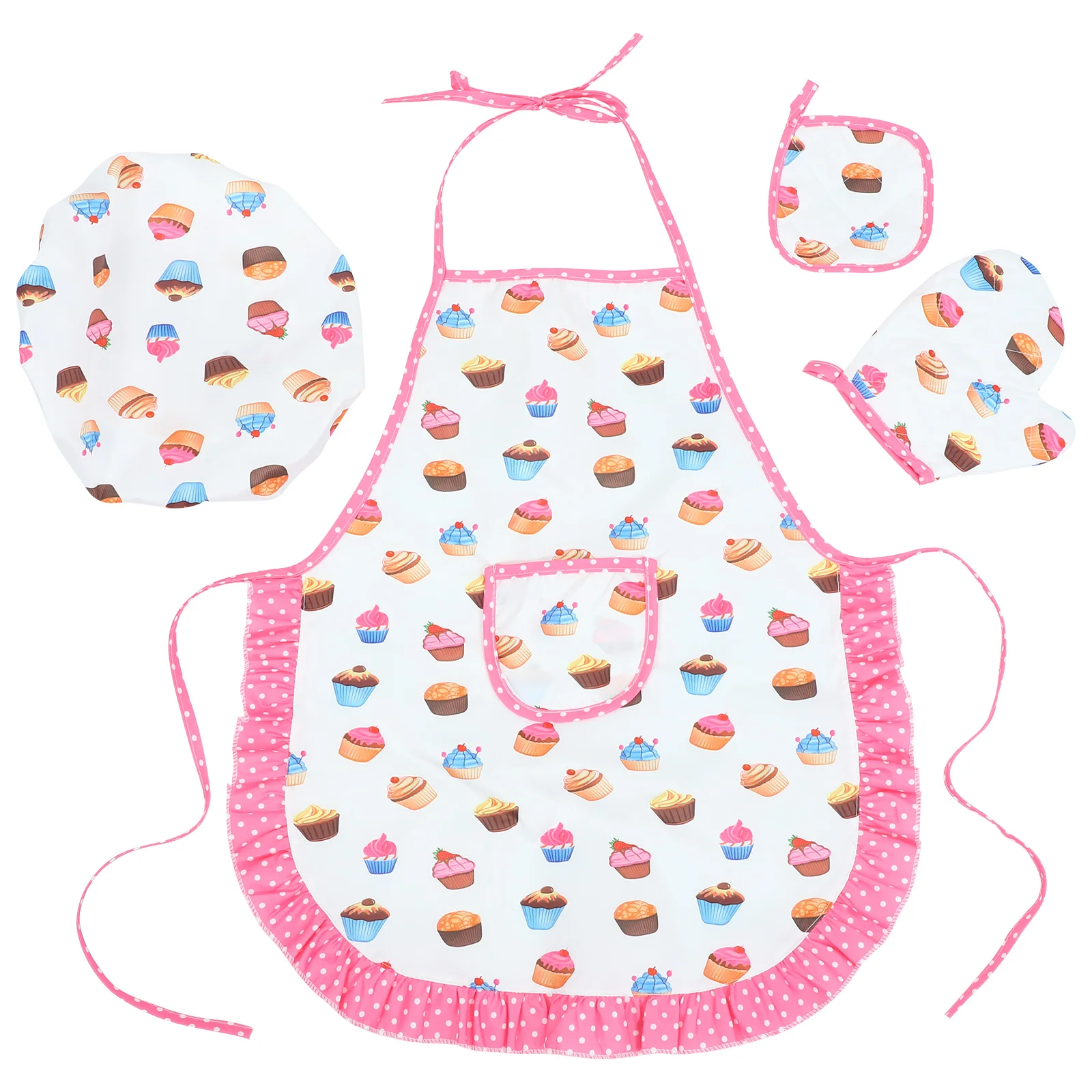 

Apron Children's Kids Kitchen Boys Cooking Kits White Aprons for Girls Toddler Baby