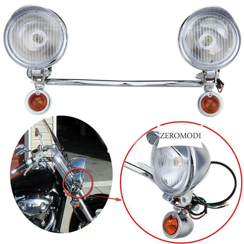 

DC 12V Passing Turn Signals Light Bar For Yamaha V-Star XVS 650 1100 Classic Silverado Motorcycle Passing Turn Signal Light