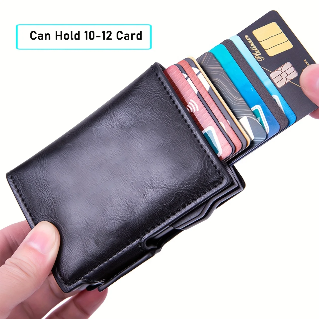 2025 Nieuwe Grote Capaciteit Dubbellaags ID Creditcardhouder Anti Rfid Blokkeren Beschermd Magische Portemonnee voor Mannen Kaarthouder Case