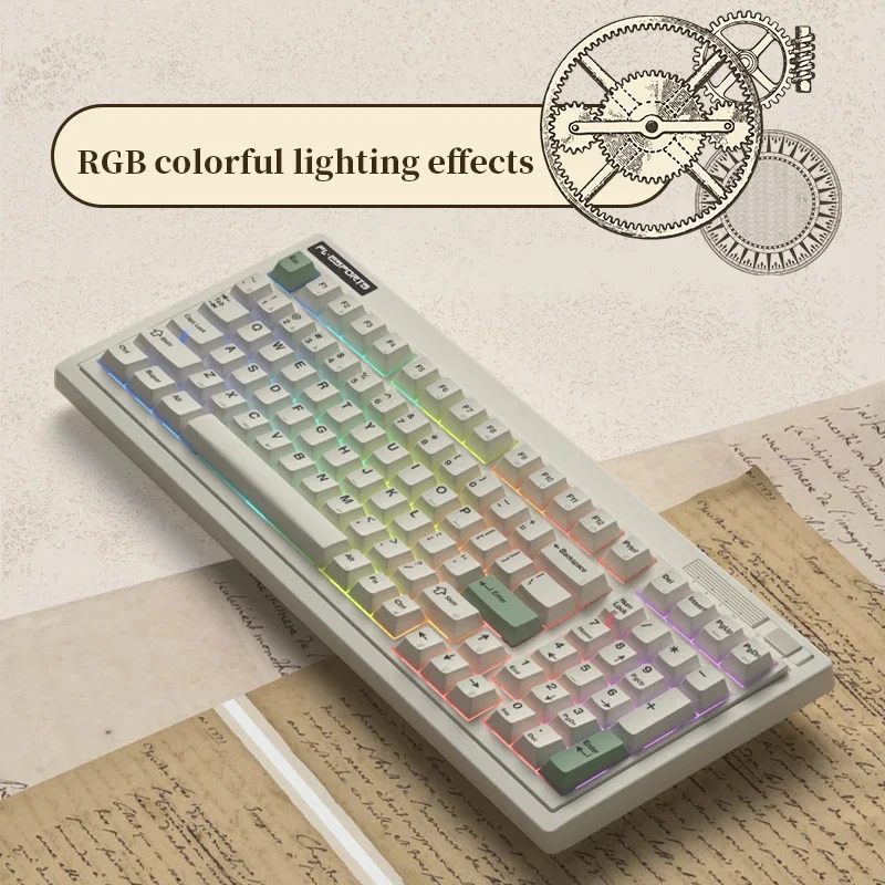 FL · ESPORTS OG98 Retro Keyboard 99 Key Dye Sublimation Keycap Wireless Bluetooth RGBType-C Charging Keyboard Quick Trigger