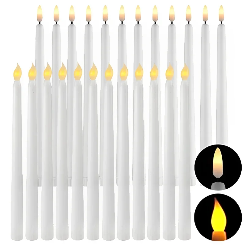 LED Flameless Taper Candles Battery Operated Fake Flickering Candlesticks Electric Long Candles for Wedding Home Decorativas