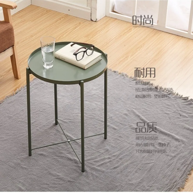 Iron Round Bedside Table Living Room Sofa Mini Coffee Table Minimalist Version Modern Gladden Corner Table Living Room Furniture