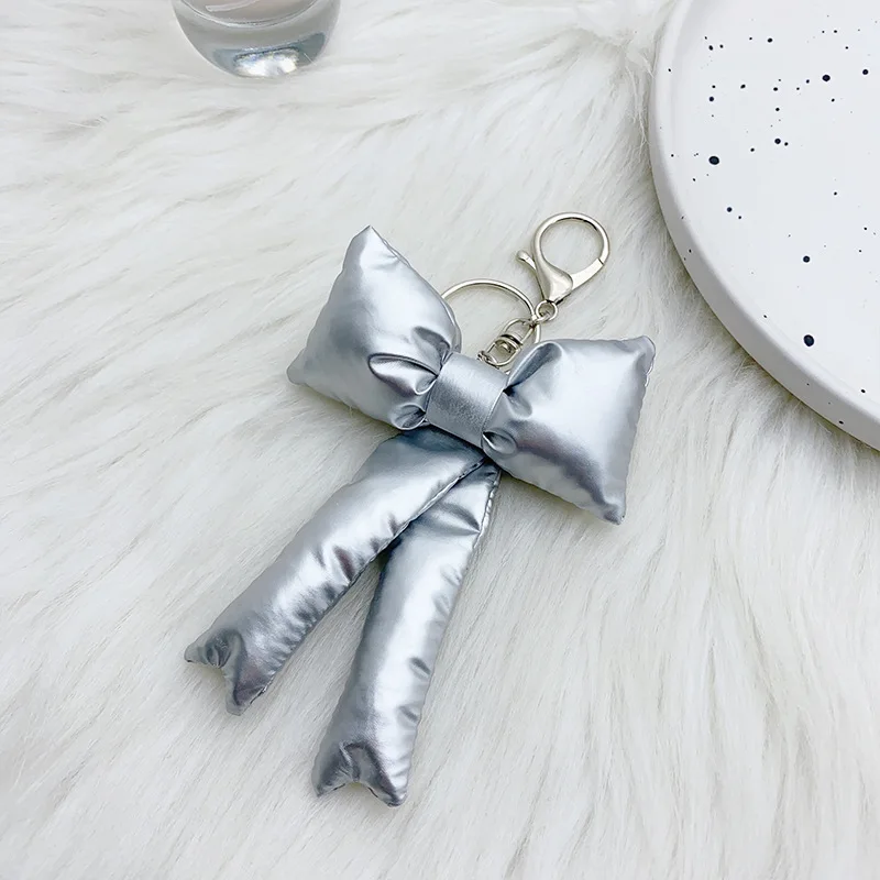 Korea Fashion Big Bow Keychain Cotton Filling Bowknot Key Chains dla kobiet Y2K Bag Charm Pendant Kpop Biżuteria Prezenty Akcesoria