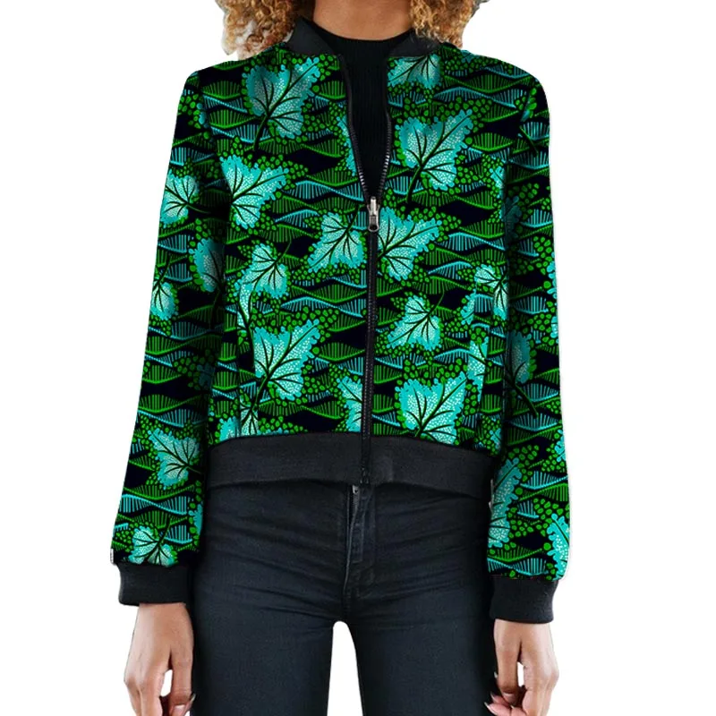 

African National Style Women's Baseball Jacket Fashion Print Female Ankara Outfit Bomber Coat Customized