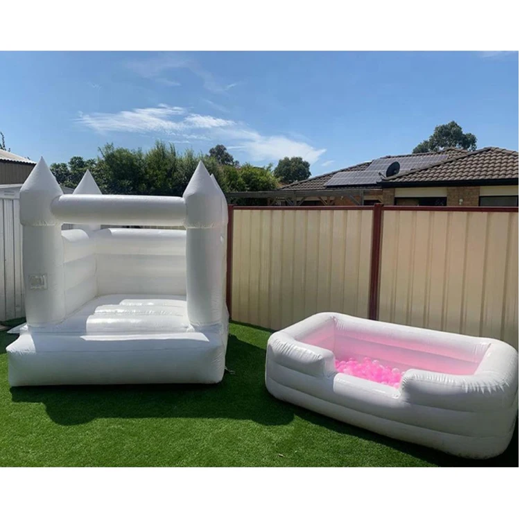 Commercial adults kids inflatable white bounce house  wedding bouncy castle bouncer jumping castle inflatable  for sale