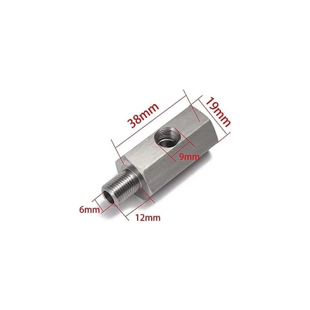 

Stainless Steel 1/8'' BSPT Oil Pressure Sensor Sendor Tee Adapter to 1/8 NPT Gauge T-Piece Car Accessories VR-OGA02