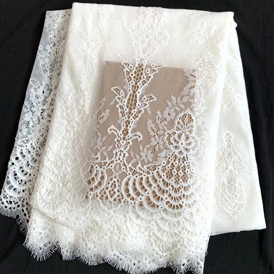 SOFT Eyelash Lace Fabric Material Height Width 150CM Max Length 300CM per Piece Bride Dress Lace