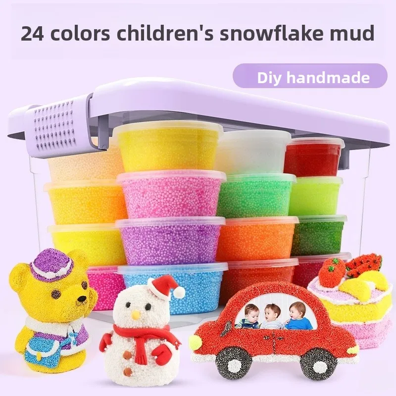 

Ультралегкая глина для лепки «Снежинка-Жемчужина», 24 цвета, гибкая глина с частицами, для детского творчества