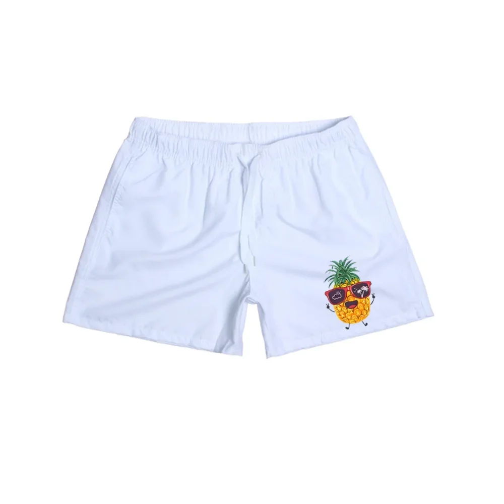 

Asian size Men'S Quick-Dry Beach Shorts With Pineapple Print Perfect For Summer Holiday Beach Travel And Outdoor Activities