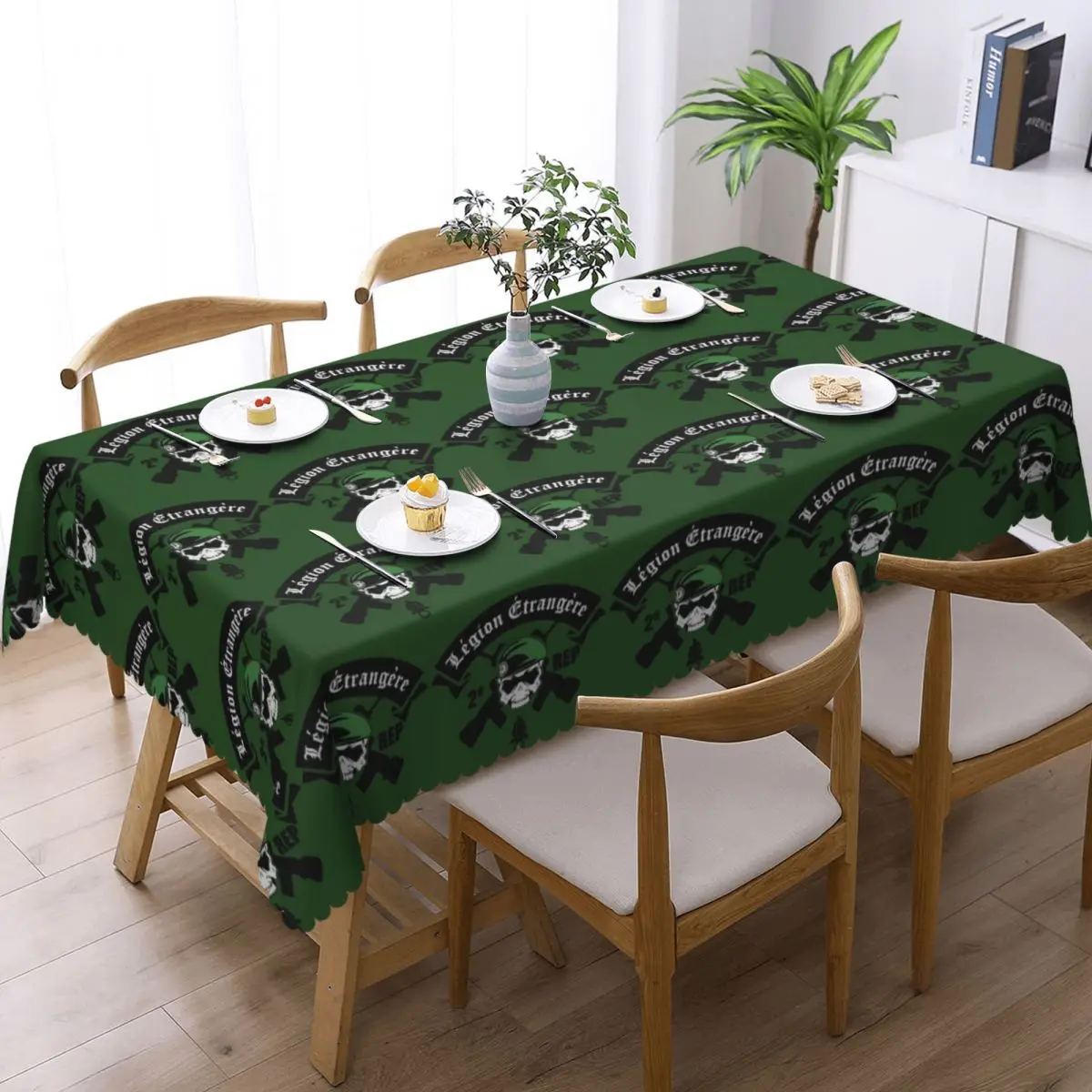 Legion Etrangere Foreign France Military Custom Rectangular Tablecloth Oilproof Table Cover for Dining Events Table Cloth