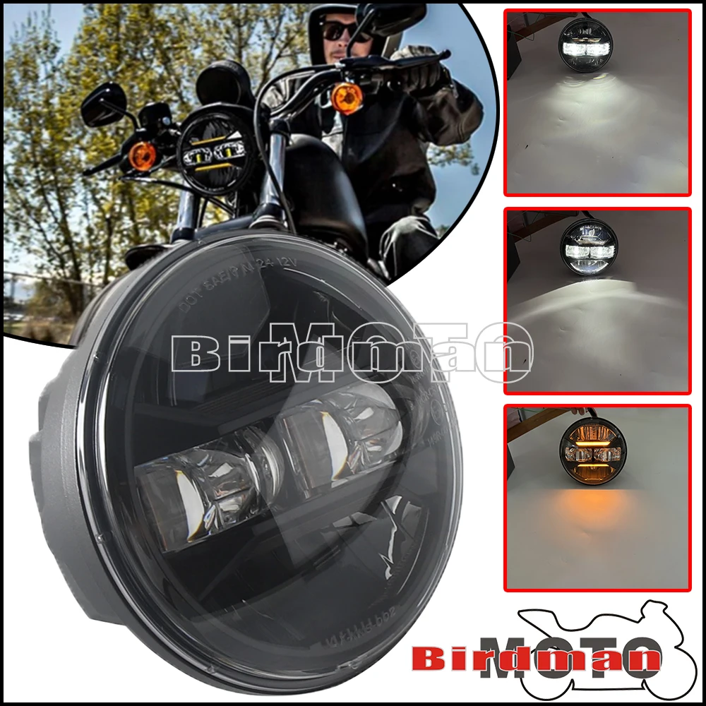 5.75 Inch LED Headlight E24 E Mark IP67 High Low Beam DRL For Harley Dyna Softail Touring TRIUMPH Sportster XL 883 FXDL FXS FXSB