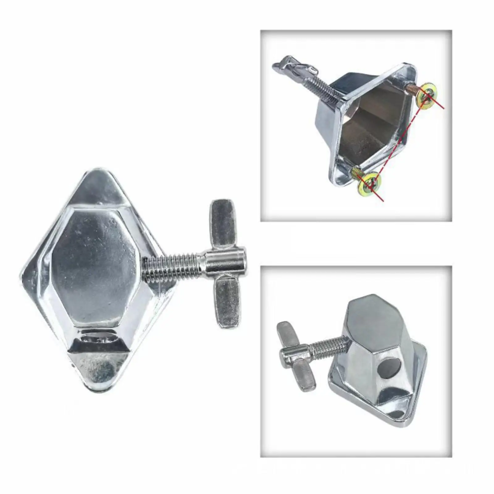 Silver Aluminum Floor Tom Leg Clamp Holder Base Plate Practical Drum Set Part for Professional Drums