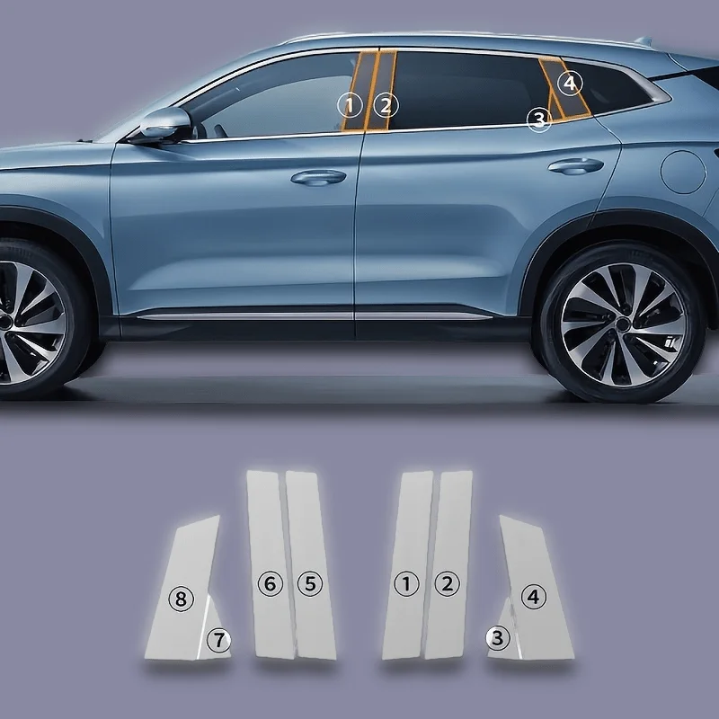 

Premium TPU Clear Invisible Car Window Film - 2020-2025 BYD Song PLUS/PLUS DMI/SEAL U/Hiace 6 DMI/Hiace 06 Dedicated B-pillar Pr