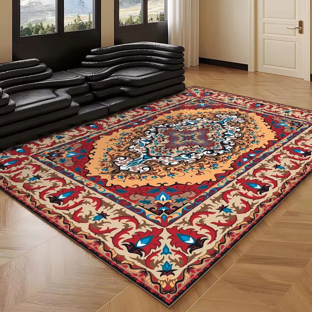 Persian Red Carpets for Living Room Luxury Carpet Bohemian Room Decoration Aesthetic Large Rug Non-slip European Tatami Mat